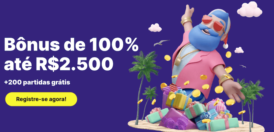 Bônus de 100% até R$2500+200 partidas grátis no Casino Friday