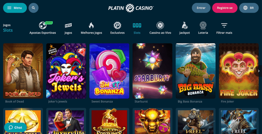 Caça-níqueis no PlatinCasino