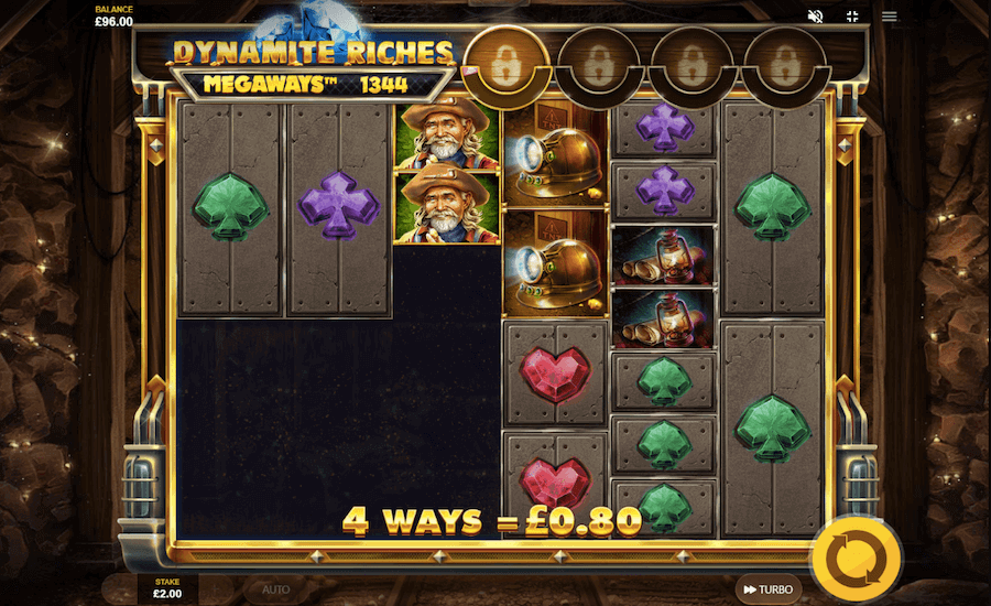 Efeitos audiovisuais de Dynamite Riches Megaways slot