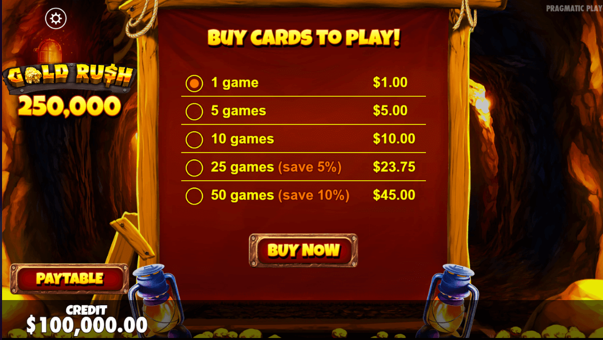Gold Rush Scratchcard slot