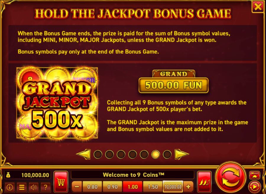 Grand Jackpot 9 Coins caça-níquel Wazdan Brasil