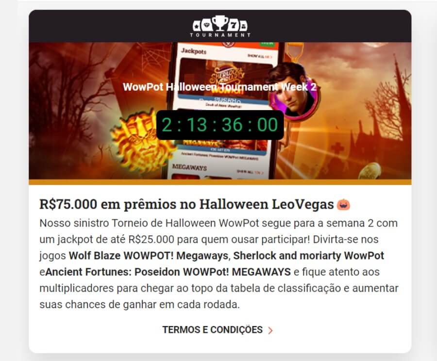 Halloween LeoVegas ofertas de Halloween BR