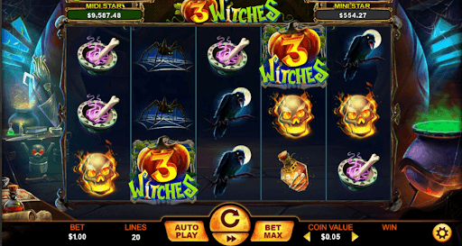 Jackpot ou vitórias máximas 3 witches BR