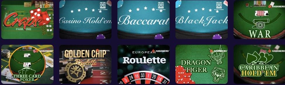 Jogos de mesa iWildCasino