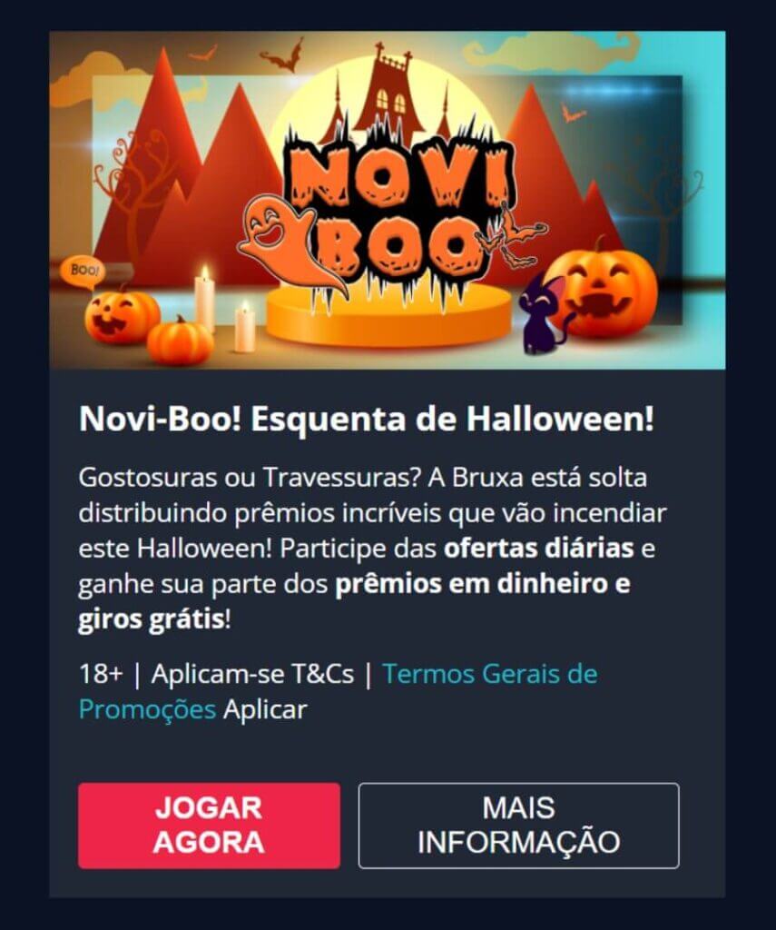 Noviboo Halloween ofertas de Halloween Novibet BR