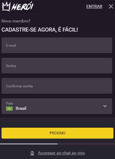 Registro do Heroi Casino Brasil