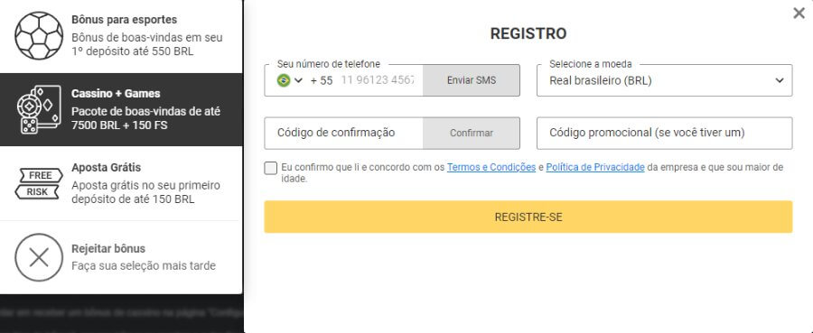 Registro no Cassino Betandyou BR