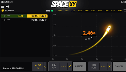 Rocket Fly Space XY BR crash game