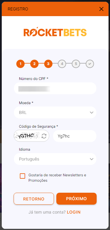 Rocketbets registo