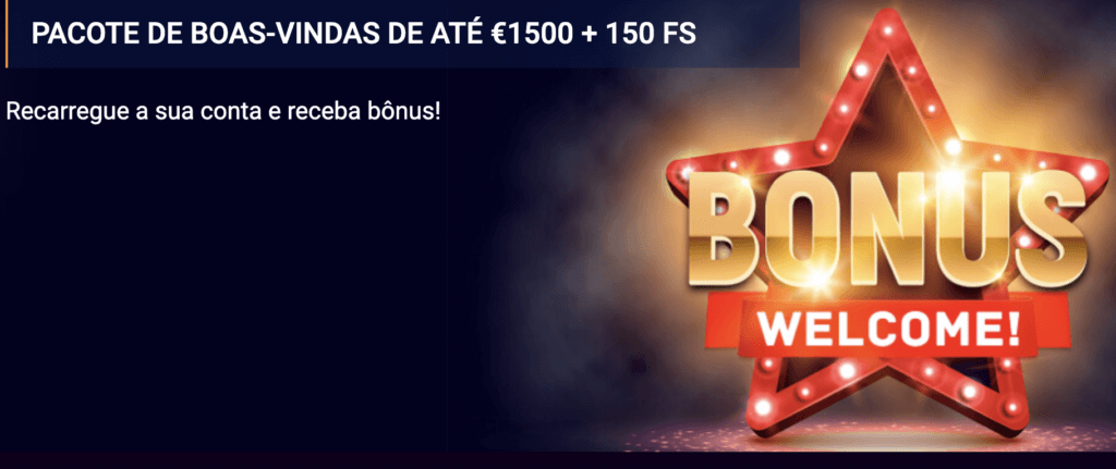 Boas vindas até R$9000 + 150 Free Spins