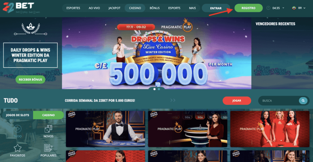 Como abrir uma conta na 22bet