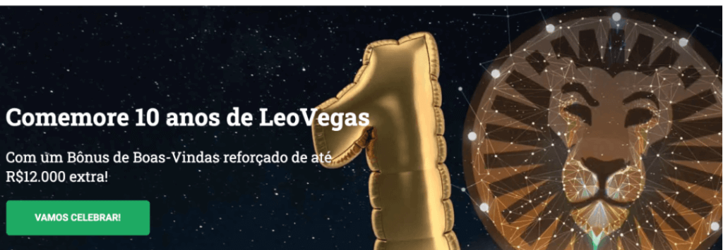 10 anos de Leo Vegas: até R$12.000 de Boas-vindas ao cassino