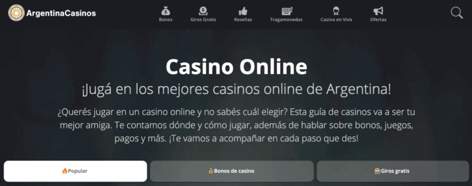 Argentina ganha site exclusivo sobre cassinos online