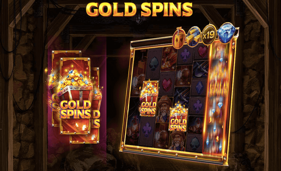 Símbolo dos gold spins do slot Dynamite Riches Megaways