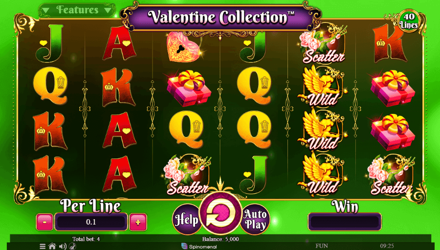 Valetine Collection slot no modo demo