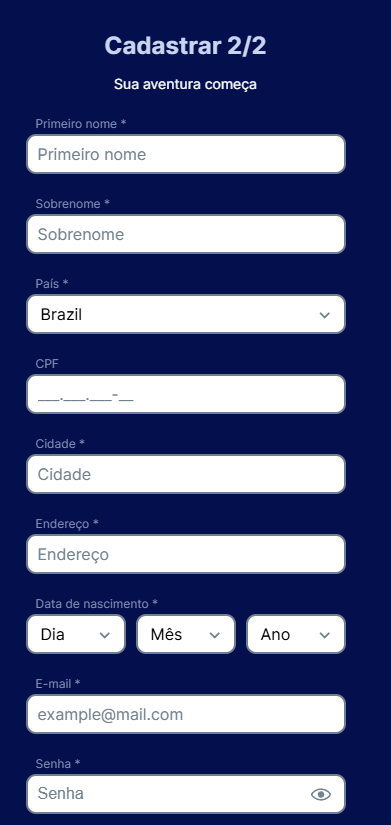 registrar uma nova conta na Betxsure