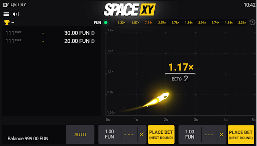 design do Space XY BR crash game