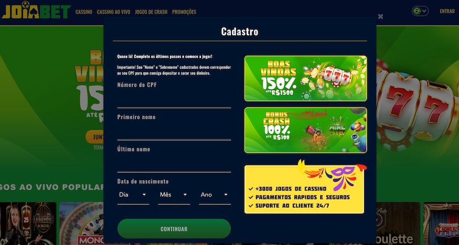joiabet cadastro